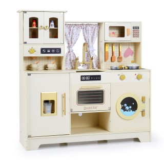 Costway Παιδική Παιχνίδι Κουζίνα με Εστίες, Νεροχύτη και Καφετιέρα,...