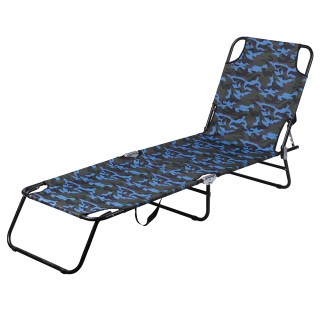 Galileo Πτυσσόμενο κρεβάτι παραλίας σε σχέδιο παραλλαγής με ατσάλιν... Galileo Πτυσσόμενο κρεβάτι παραλίας σε σχέδιο παραλλαγής με ατσάλιν...