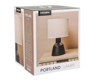 Ostaria Λάμπα Τσιμέντου Λινό Portland Μαύρο Μπεζ H29.5cm -37531 Ostaria Λάμπα Τσιμέντου Λινό Portland Μαύρο Μπεζ H29.5cm -37531