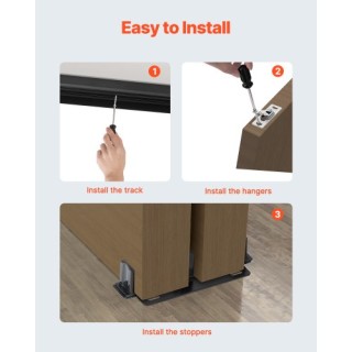 VEVOR Κιτ Συρόμενης Ντουλάπας 8ft για Σύστημα 2 Πορτών TLMTZTLM8FTS... VEVOR Κιτ Συρόμενης Ντουλάπας 8ft για Σύστημα 2 Πορτών TLMTZTLM8FTS...