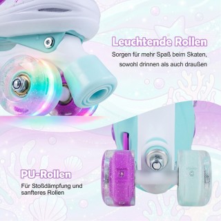 Costway Παιδικά τετράτροχα πατίνια ρυθμιζόμενα σε 4 μεγέθη με φωτιζ...