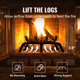 VEVOR 18 ιντσών Σχάρα Τζακιού από Ατσάλι με Επίστρωση Πούδρας για Κ...