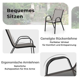 Costway Εξωτερικό Σετ Καθιστικού με Στρογγυλό Τραπέζι και 2 Στοιβαζ...