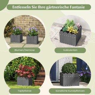 Costway  Πλαστικές Ζαρντινιέρες Εξωτερικού Χώρου  HDPE GT4115GR-2