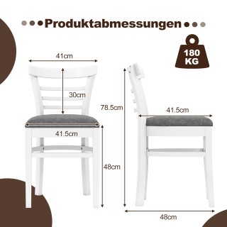 Costway Σετ Ξύλινων Καρεκλών Τραπεζαρίας 2 Τεμαχίων με Τεχνητό Δέρμ...