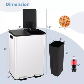 Διπλός Κάδος Απορριμμάτων με 2 Διαμερίσματα Αποσμητικού & Καπάκια S... Διπλός Κάδος Απορριμμάτων με 2 Διαμερίσματα Αποσμητικού & Καπάκια S...