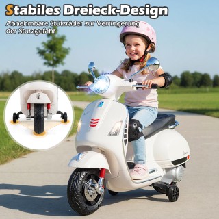 Costway Παιδική Ηλεκτρική Μοτοσικλέτα VESPA  με LED Προβολέα και Κό...