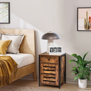 Costway Βιομηχανικό κομοδίνο με ρυθμιζόμενο ράφι σε ρουστίκ καφέ. ... Costway Βιομηχανικό κομοδίνο με ρυθμιζόμενο ράφι σε ρουστίκ καφέ. ...