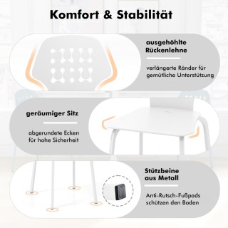 Costway Σετ 4 Μεταλλικών Καρεκλών Τραπεζαρίας με Μοντέρνα Διάτρητη ...