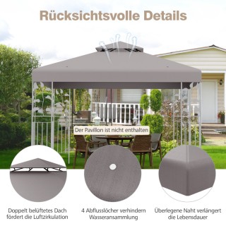 Costway Ανταλλακτική Στέγη Γκρι με Καμινάδα για Κιόσκι 3x3 μ. NP125...