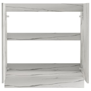 Shally Dogan Λευκό Ντουλάπι Κουζίνας με Μαρμαροειδή Όψη 80x50x85 εκ...