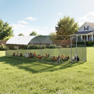 VEVOR Μεγάλο Μεταλλικό Κοτέτσι με Στέρεο Σκελετό και Αδιάβροχη Κάλυ...