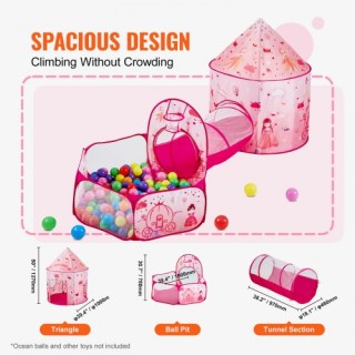 Παιδική Σκηνή Παιχνιδιού 3 σε 1 με Σήραγγα VEVOR, Μαγέντα PPSDZPX3... Παιδική Σκηνή Παιχνιδιού 3 σε 1 με Σήραγγα VEVOR, Μαγέντα PPSDZPX3...