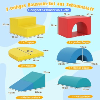 Costway  Σετ 7 Τεμαχίων Μαλακών Αναρριχητικών Βοηθημάτων από Αφρώδε...