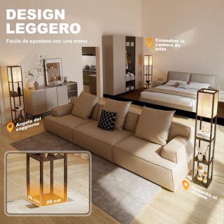 HOMCOM Λάμπα Δαπέδου με Ράφια, Ρυθμιζόμενο Φωτισμό, Διακόπτη Ποδιού... HOMCOM Λάμπα Δαπέδου με Ράφια, Ρυθμιζόμενο Φωτισμό, Διακόπτη Ποδιού...