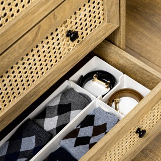 HOMCOM Συρταριέρα με 4 Συρτάρια και Ενθέσεις από Ρατάν Στυλ Boho, 8... HOMCOM Συρταριέρα με 4 Συρτάρια και Ενθέσεις από Ρατάν Στυλ Boho, 8...