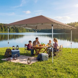 Costway Αδιάβροχο πτυσσόμενο κιόσκι Pop-Up με προστασία UV 50+ και ...