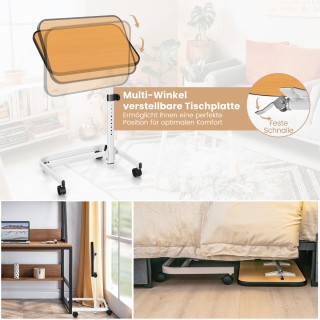 Costway  Ρυθμιζόμενο τραπέζι φροντίδας με ρόδες και κλίση, 60,5 x 4...