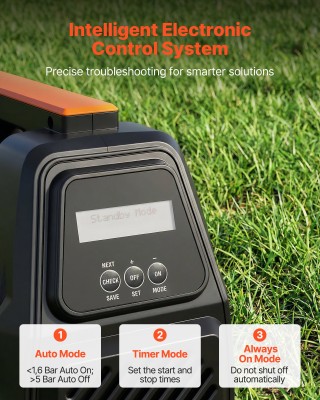 VEVOR Ηλεκτρονική Αντλία Επιφανείας Jet 1300W για Πηγάδι και Κήπο, ...