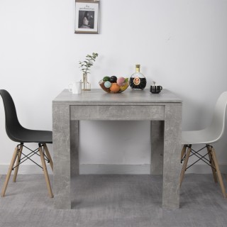 BAKAJI Τετράγωνο Τραπέζι Φαγητού 90x90 από Ξύλο Τσιμέντο Επεκτάσιμο...