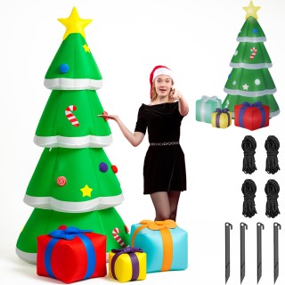 BAKAJI Φουσκωτό Χριστουγεννιάτικο Δέντρο XXL LED Διακοσμητικό Εξωτε...