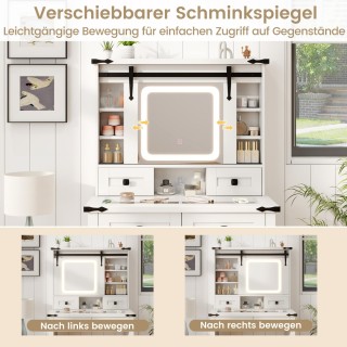 Costway Ρυθμιζόμενος καθρέφτης με LED φωτισμό και γυάλινη επιφάνεια...