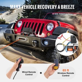 Ηλεκτρικό Βίντσι VEVOR 6000 lb Συνθετικό Σχοινί Αδιάβροχο Τηλεχειρι...