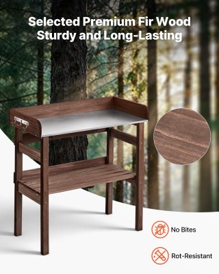 VEVOR Ξύλινος Πάγκος Κηπουρικής Εξωτερικού Χώρου με Επιφάνεια 78 x ...