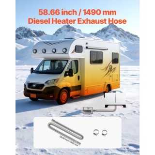 VEVOR Εύκαμπτος Σωλήνας Καυσαερίων Inox 1490mm με Σφιγκτήρες για DS...