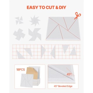 VEVOR 18 Πακέτα Αυτοκόλλητα Ακουστικά Πάνελ Λευκά JZGYBBSLG303T75I8...