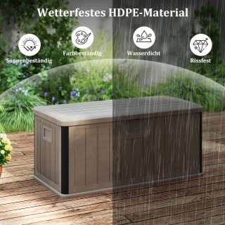 Costway Κήπος Άνεσης: Αδιάβροχη Καφέ Αποθήκη 378L με Ασφαλές Καπάκ... Costway Κήπος Άνεσης: Αδιάβροχη Καφέ Αποθήκη 378L με Ασφαλές Καπάκ...