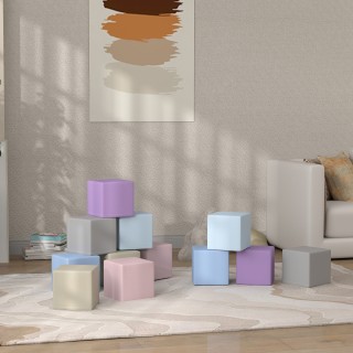 HOMCOM Σετ 12 Μαλακά Παιδικά Κυβάκια για Παιδιά 12-36 Μηνών από PU ...