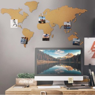 BAKAJI Αυτοκόλλητος Πίνακας Ανακοινώσεων από Φελλό σε Σχήμα Παγκόσ... BAKAJI Αυτοκόλλητος Πίνακας Ανακοινώσεων από Φελλό σε Σχήμα Παγκόσ...