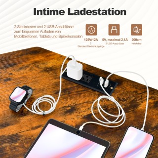 Γραφείο Υπολογιστή σε Σχήμα L με Ενσωματωμένες Πρίζες και USB Θύρες... Γραφείο Υπολογιστή σε Σχήμα L με Ενσωματωμένες Πρίζες και USB Θύρες...