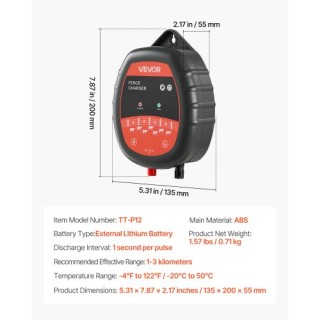 VEVOR Ηλεκτρική Συσκευή Φράχτη 10kV 1J 1.86 Μίλια AC DC JZLKOZ075J1...