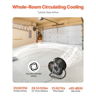 VEVOR 14 Βιομηχανικός Ανεμιστήρας Δαπέδου 3 Ταχυτήτων με Ρυθμιζόμεν...