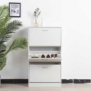 BAKAJI Παπουτσοθήκη 3 Πόρτες Ράφια Διπλού Βάθους Ξύλο MDF 63x24x11... BAKAJI Παπουτσοθήκη 3 Πόρτες Ράφια Διπλού Βάθους Ξύλο MDF 63x24x11...