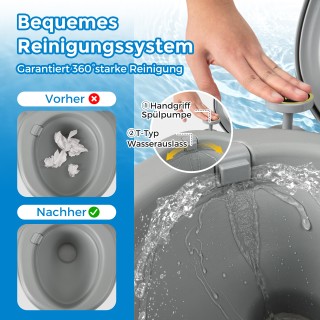 Costway Φορητή Τουαλέτα, Συμπαγές Εσωτερικό και Εξωτερικό Κομό με Α...