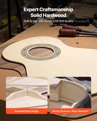 VEVOR Κλασική Ροζ Κιθάρα Ξύλινη με Νάιλον Χορδές και Αξεσουάρ για Α...