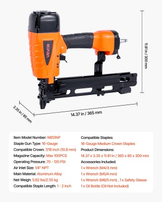 VEVOR Πνευματικό Καρφωτικό 16-Gauge (10.8mm) για Μέτριες Στεφάνες, ... VEVOR Πνευματικό Καρφωτικό 16-Gauge (10.8mm) για Μέτριες Στεφάνες, ...