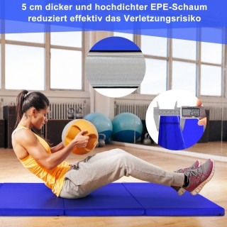 Costway Πτυσσόμενο Στρώμα Γυμναστικής με Επένδυση EPE και Αντιολισθ...