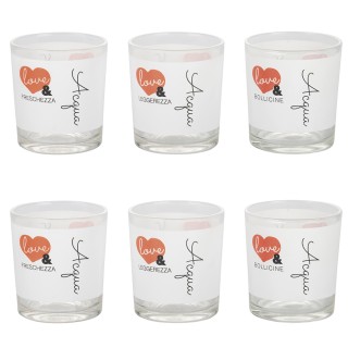 Galileo Σετ 6 ποτήρια νερού από γυαλί 270 ml Love and 5919574