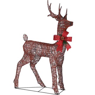 BAKAJI  Οικογένεια 3 Φωτεινών Τάρανδων Χριστουγέννων 600 LED Θερμό ...