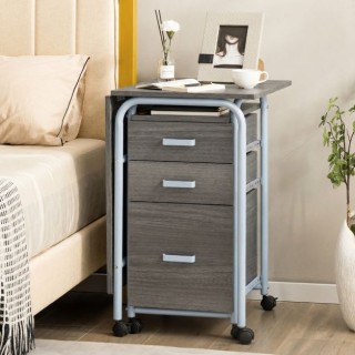 Costway Ρυθμιζόμενο Γκρι Γραφείο Υπολογιστή με 3 Συρτάρια & Ρόδες 7... Costway Ρυθμιζόμενο Γκρι Γραφείο Υπολογιστή με 3 Συρτάρια & Ρόδες 7...