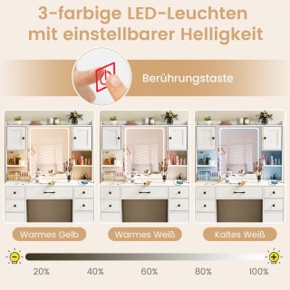 Τουαλέτα Μακιγιάζ με Ενσωματωμένο Σταθμό Φόρτισης και LED Καθρέφτη ... Τουαλέτα Μακιγιάζ με Ενσωματωμένο Σταθμό Φόρτισης και LED Καθρέφτη ...