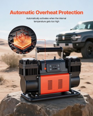 VEVOR Επαγγελματικός Φορητός Αεροσυμπιεστής Αυτοκινήτου με Διπλό Κύ...