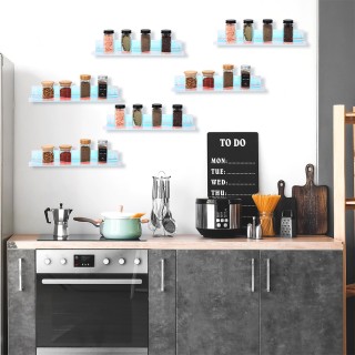 BAKAJI  6 x Πολύχρωμα Ράφια Τοίχου Πολυλειτουργικοί Οργανωτές 38x10...