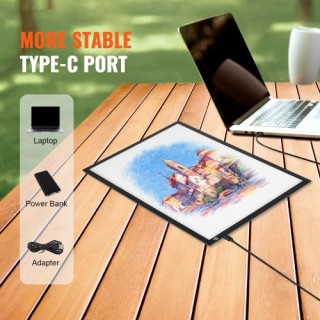 VEVOR Πίνακας Φωτισμού LED A3 με Τροφοδοσία USB και Ρυθμιζόμενη Φωτ...