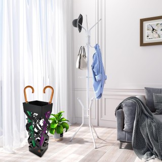 BAKAJI Μαύρη Τετράγωνη Ομπρελοθήκη για Είσοδο Σχέδιο Λουλούδια Ομπ... BAKAJI Μαύρη Τετράγωνη Ομπρελοθήκη για Είσοδο Σχέδιο Λουλούδια Ομπ...