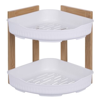 Galileo Γωνιακό ράφι με 2 επίπεδα από μπαμπού και πλαστικό PP 23x23...